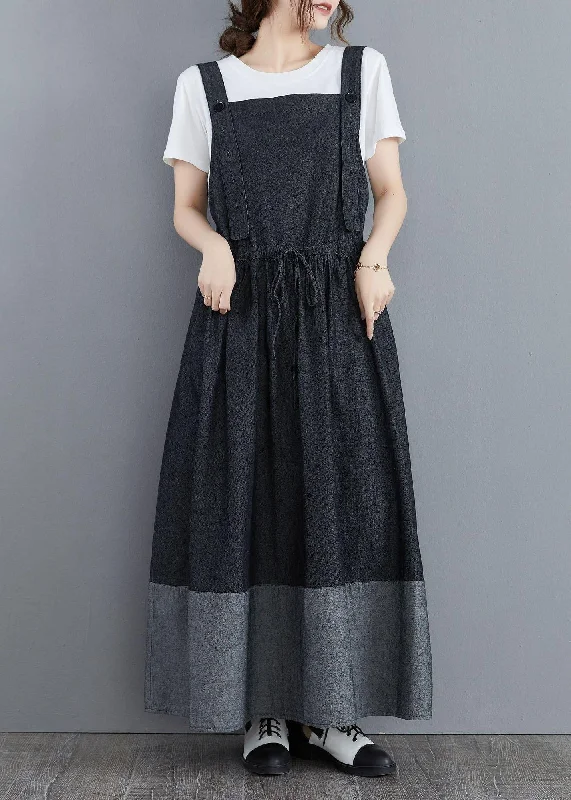 New Products Splicing Denim Long back Dress