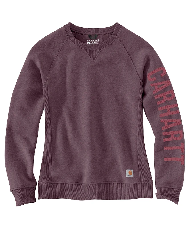 Carhartt Women's Midweight Logo Crew Neck Sweatshirt - Blackberry