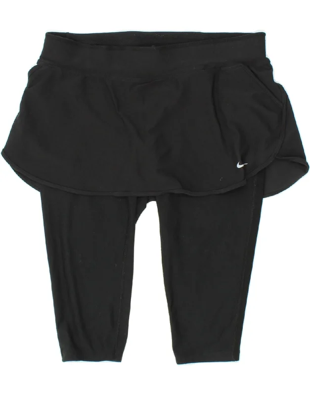 NIKE Womens Dri Fit Skort UK 16 Large Black Polyester