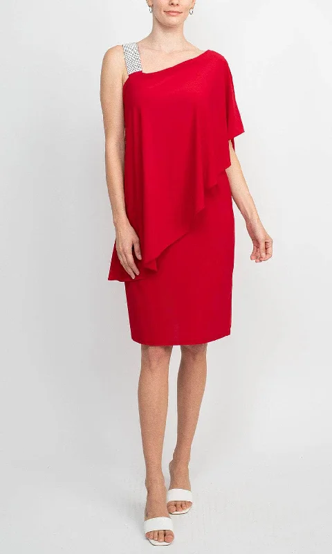 Outdoor Trend R&M Richards 3439 - Rhinestone Embellished Strap Cocktail Dress