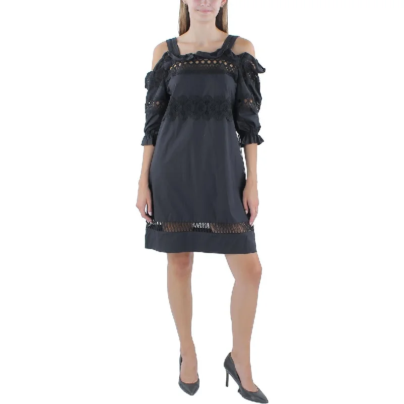 Classic Series Gracia Womens Lace Trim Short Mini Dress