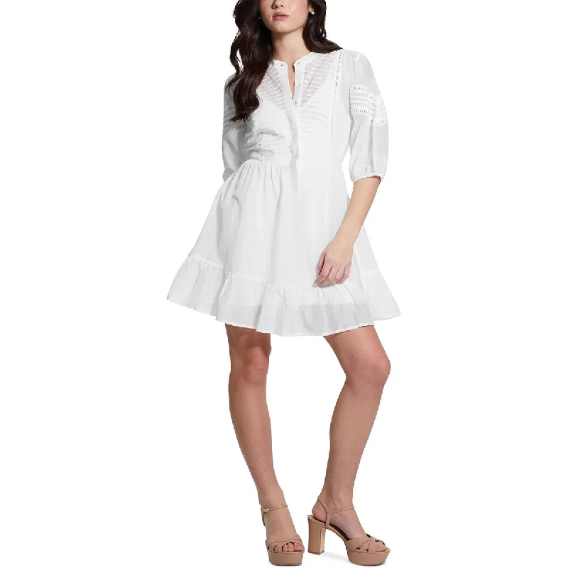 Slim Fit Guess Womens Mia Ruffled Mini Mini Dress