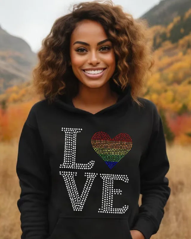 Classic Series Contrast color love hot diamond personalized printed hoodie