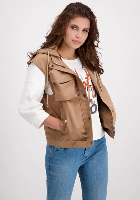 Simple And Comfortable Monari Patch Pocket Short Gilet, Camel