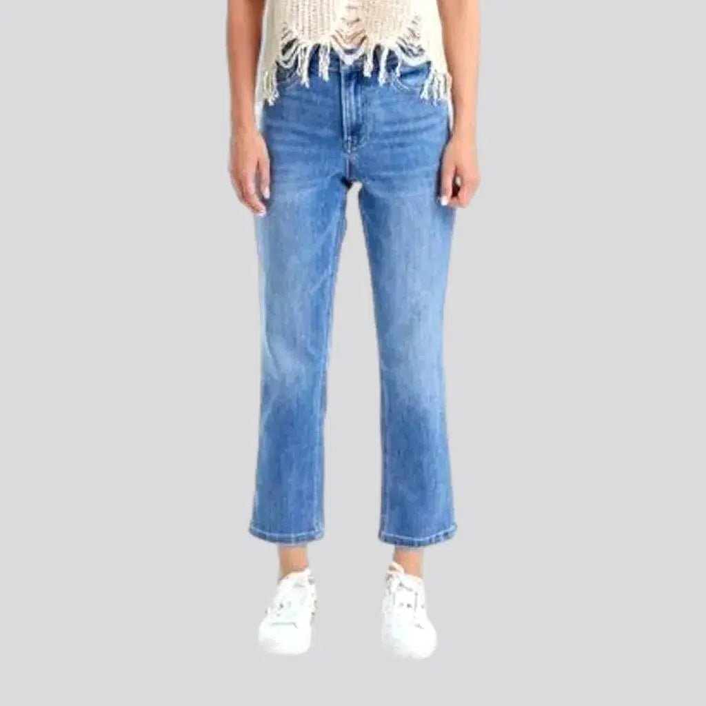 Elegant And Casual Sanded women's whiskered jeans