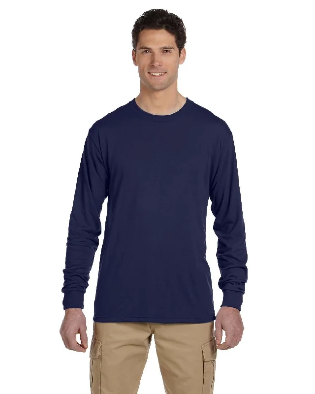 Fresh And Natural Jerzees 100% Polyester Long Sleeve T-Shirt | J Navy