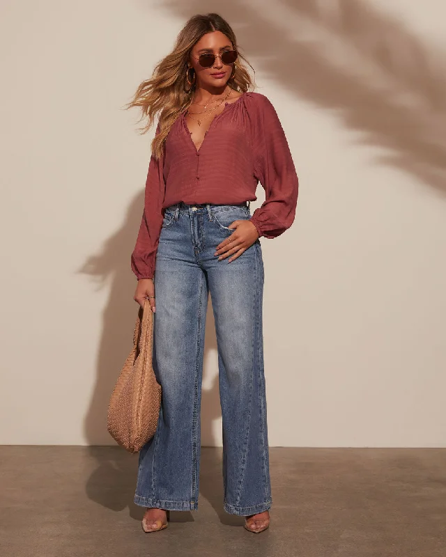 Comfortable Design Jayde High Rise Wide Leg Jeans