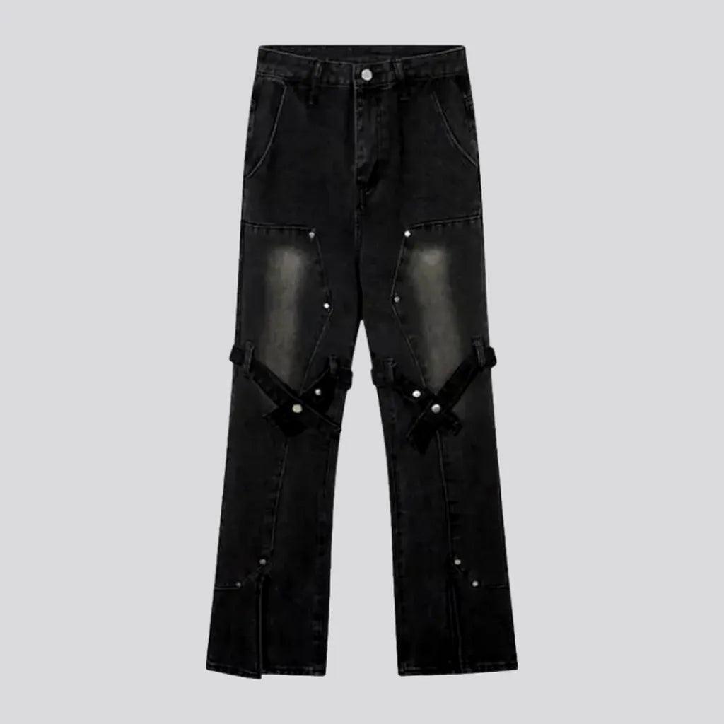 Casual Street Bottom-slit women's baggy jeans