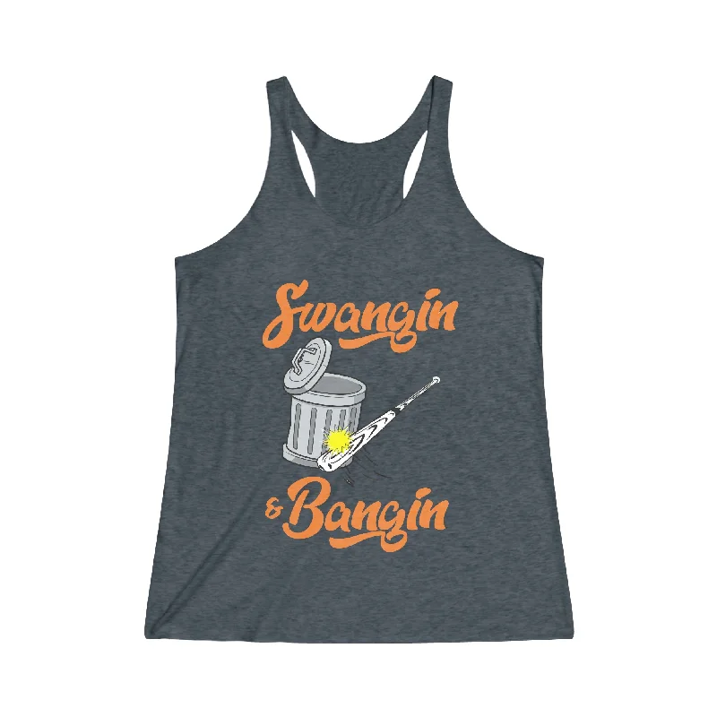 Trendy Items Swangin & Bangin Women's Tri-Blend Racerback Tank