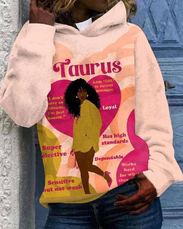 Comfortable Design Taurus Girly Season Print Unisex Long-sleeved Hoodie
