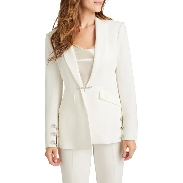 Relaxed And Casual Cinq a Sept Women's Rhinestone Pin Cheyenne Blazer, Ivory, 2