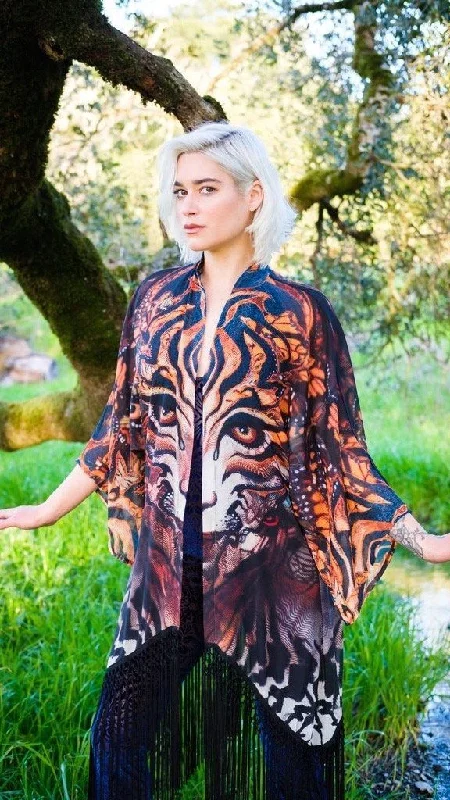 Light And Breathable Android Jones Kimono -Tigris