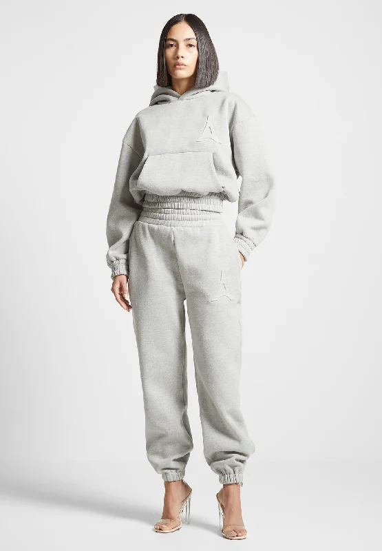 French Style Éternelle Eiffel Embossed Hoodie - Grey