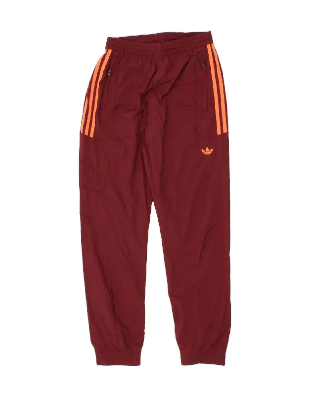 ADIDAS Womens Tracksuit Trousers Joggers UK 8 Small  Maroon Polyester