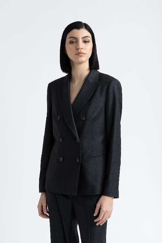 Knowledge And Elegance Lurex wool flannel double-breasted blazer