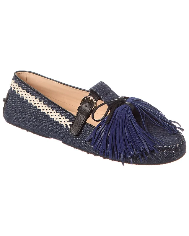 Street Charm TOD’s Denim & Leather Loafer