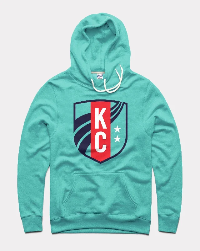 Noble And Elegant KC Current Logo Crest Teal Hoodie