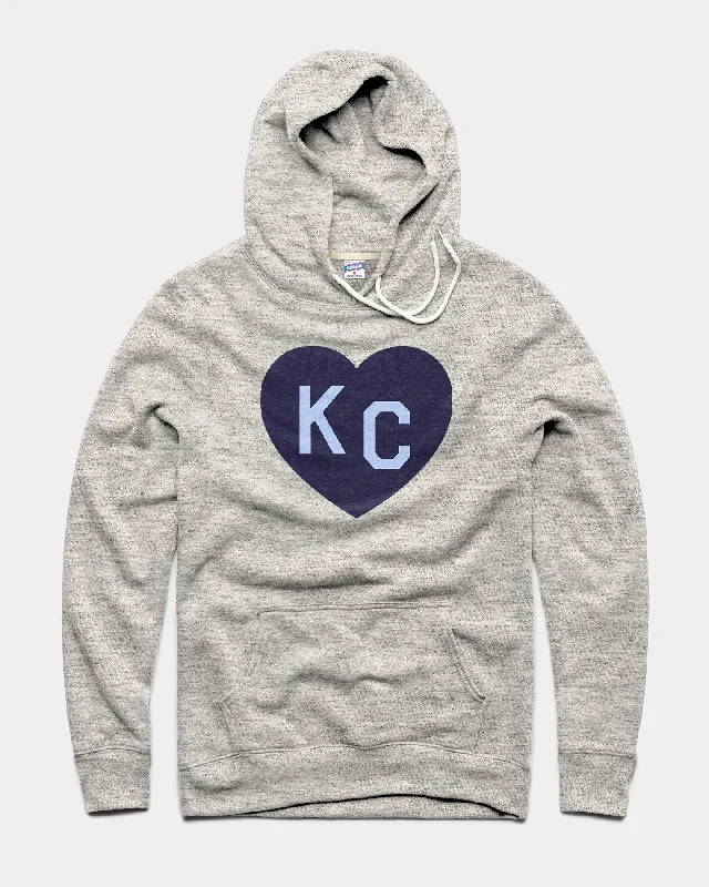 Sports Cool Sporting Navy Blue KC Heart Athletic Grey Hoodie