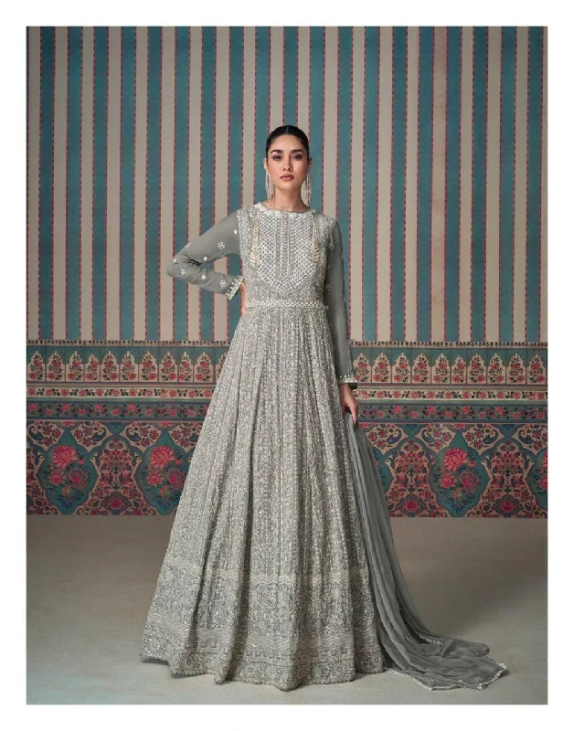 5620 Sayuri Zarina Real Georgette Chikankari Embroidered Dress