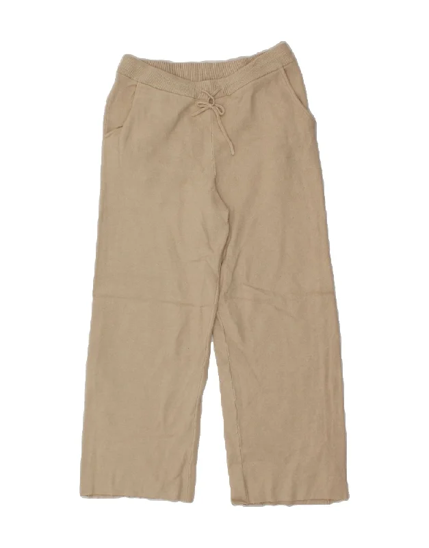 British Fashion MASSIMO DUTTI Womens Knit Tracksuit Trousers UK 10 Small  Beige