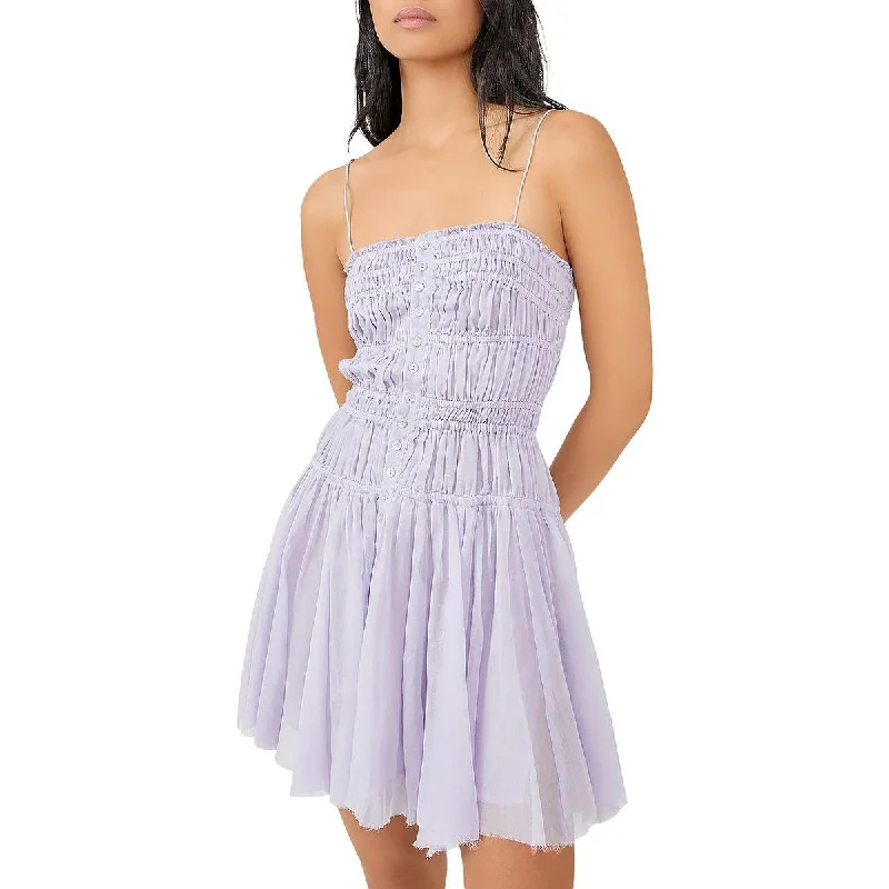 Noble Temperament Intimately Free People Womens Lausanne Smocked Short Mini Dress