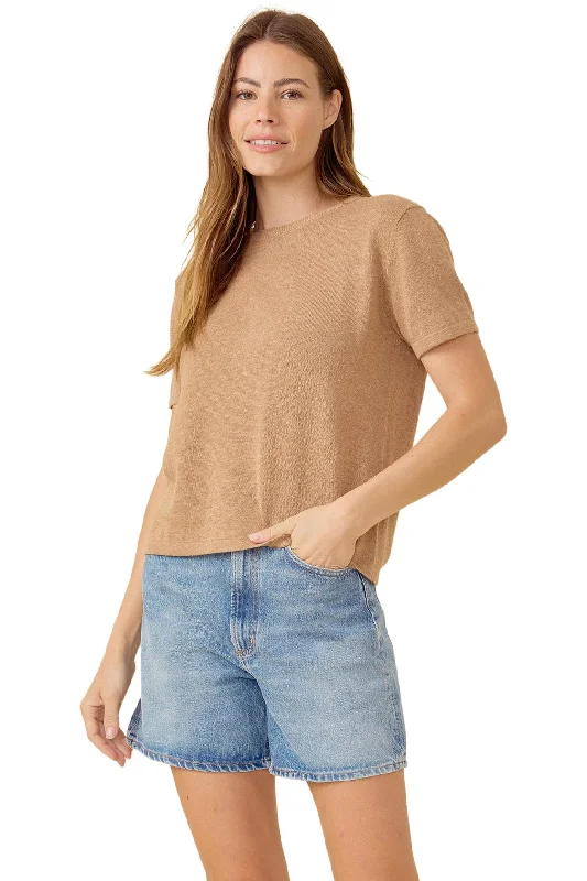 Relaxed And Casual One Grey Day Polina Tee in Fawn