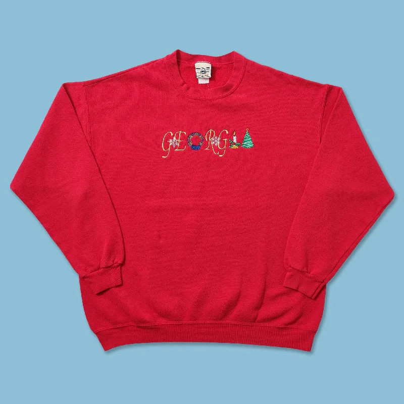 Stretch Design Vintage Georgia Christmas Sweater Large