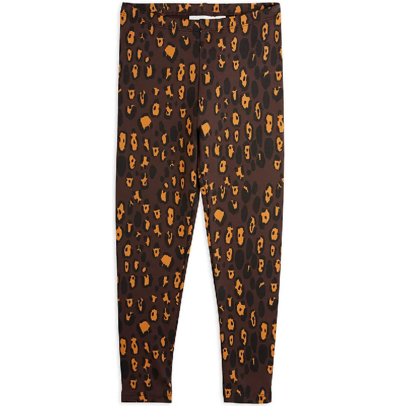 Leopard AOP Brushed Leggings by Mini Rodini