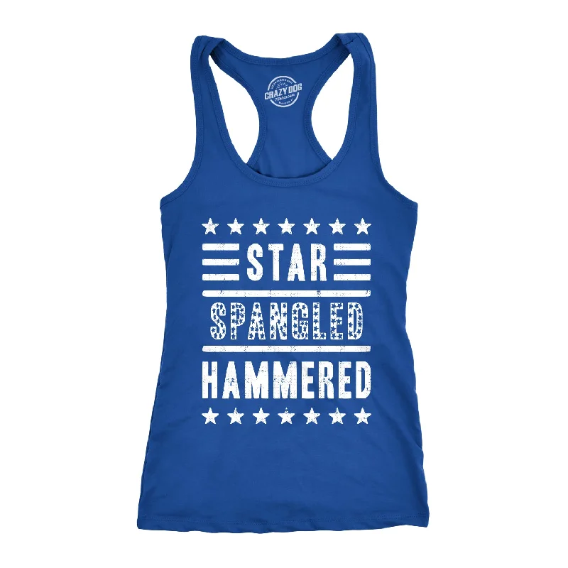Nightclub Style Star Spangled Hammered Women's Tank Top