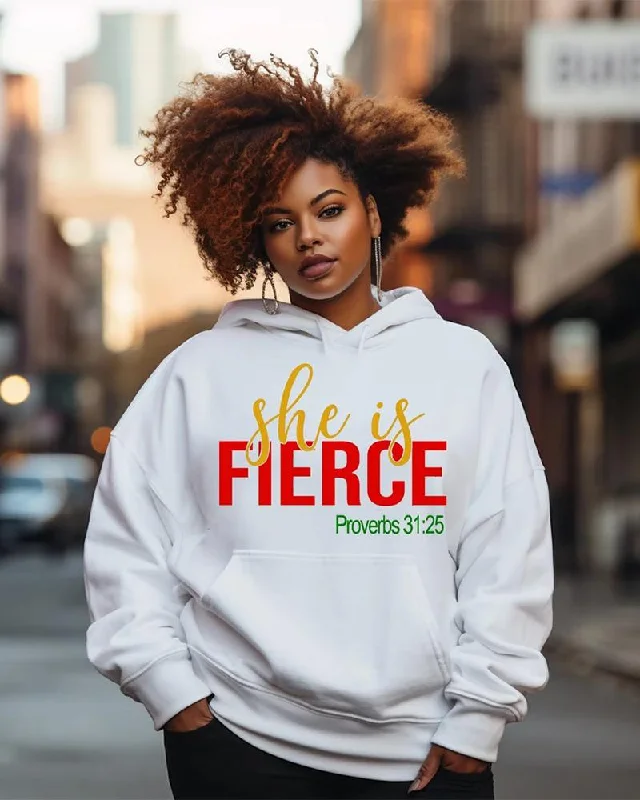 Unique Design She is Fierce Long-Sleeved Hoodie