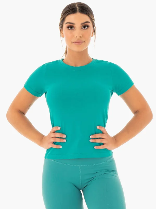 Double-sided Wear Motion T-Shirt - Teal