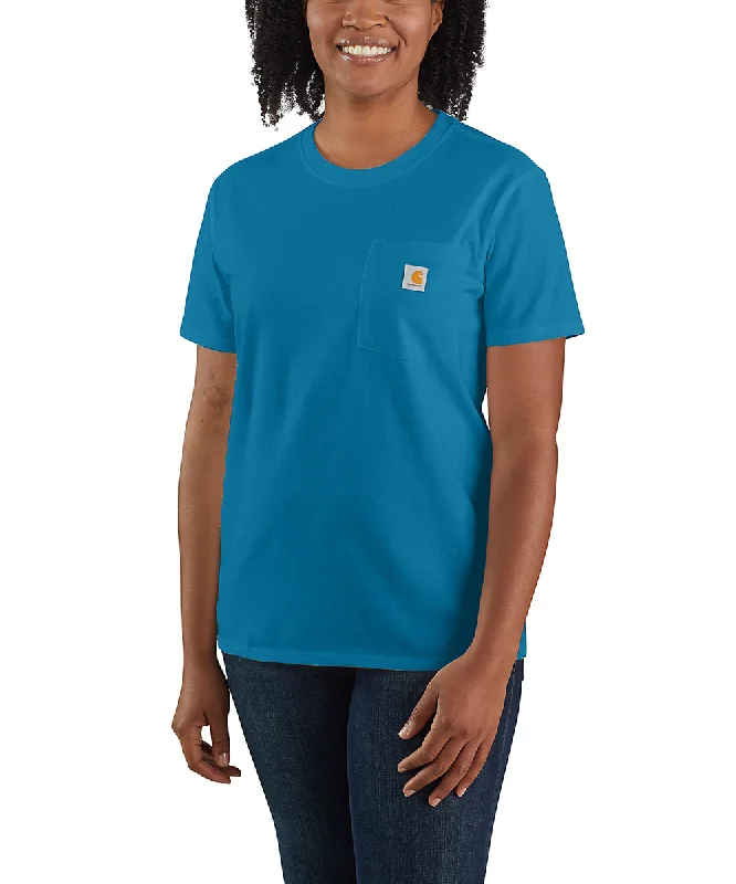 Carhartt Women’s WK87 Short Sleeve Pocket T-Shirt - Marine Blue