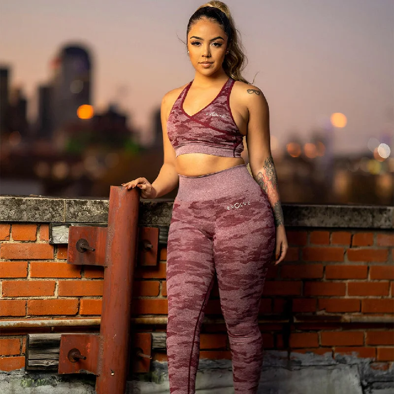 Casual Street Rebel Seamless Leggings (Camo Plum)