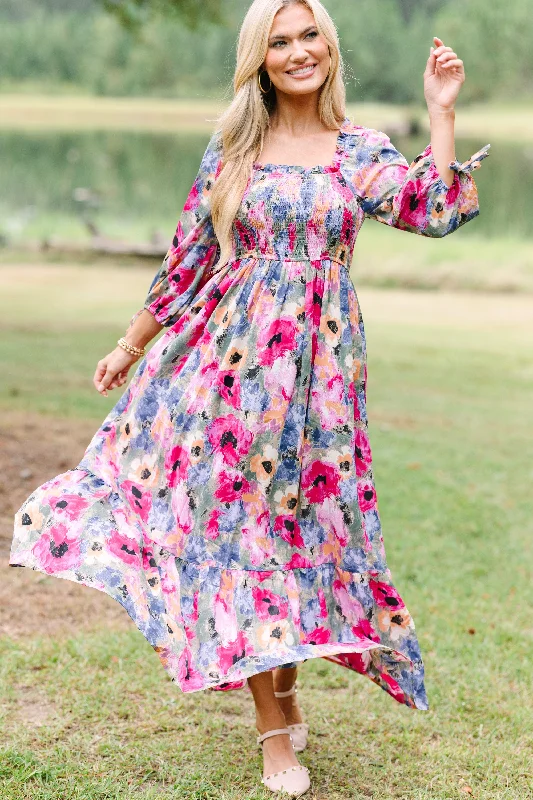 Classic Style Living Out Loud Orchid Purple Floral Midi Dress