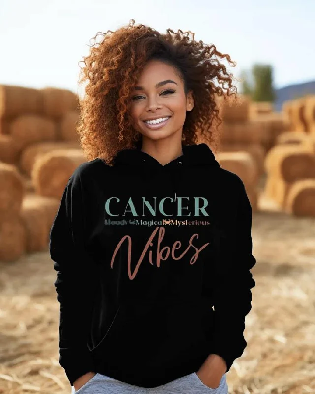 Designer Style Cancer Vibes Letter Long-sleeved Hoodie