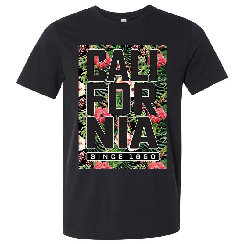 Luxury Temperament California Republic 1850 Floral Asst Colors Mens Fitted Tee