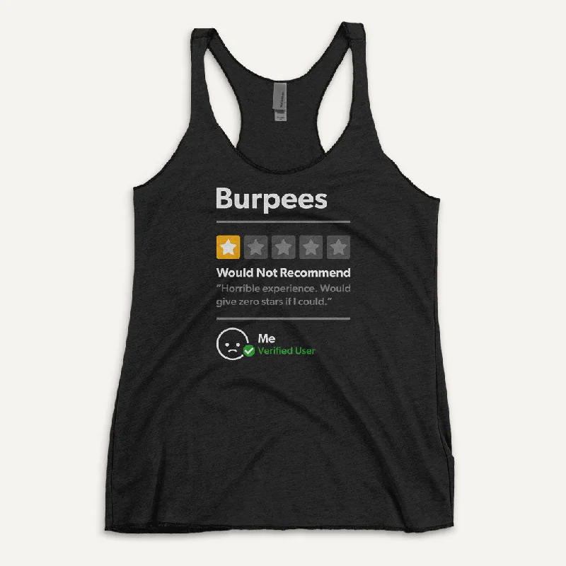 Embroidered Letters Burpees 1 Star Would Not Recommend Women's Tank Top