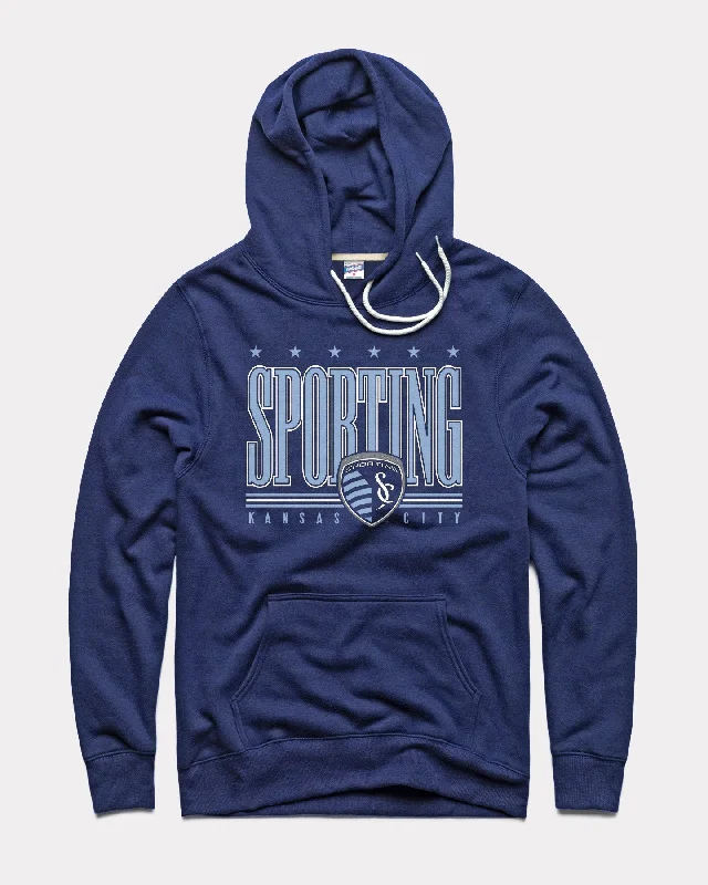 Lazy Style Sporting KC Block Crest Navy Hoodie