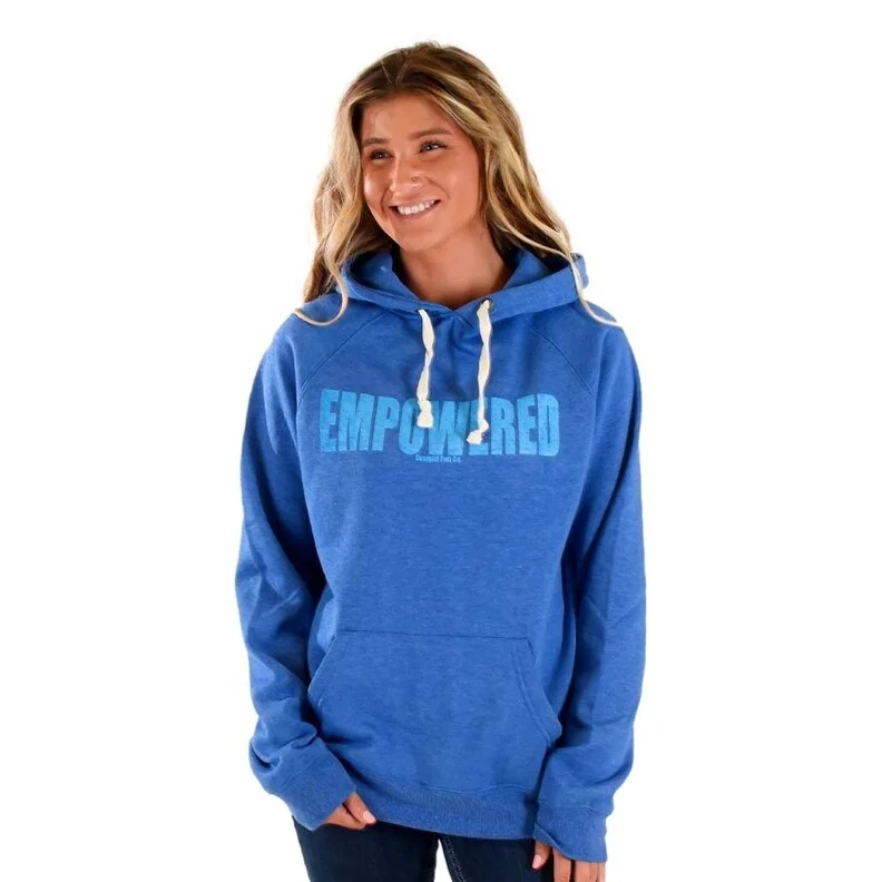 Urban Sense Cowgirl Tuff Western Sweatshirt Womens Hooded Empowered Blue S00826