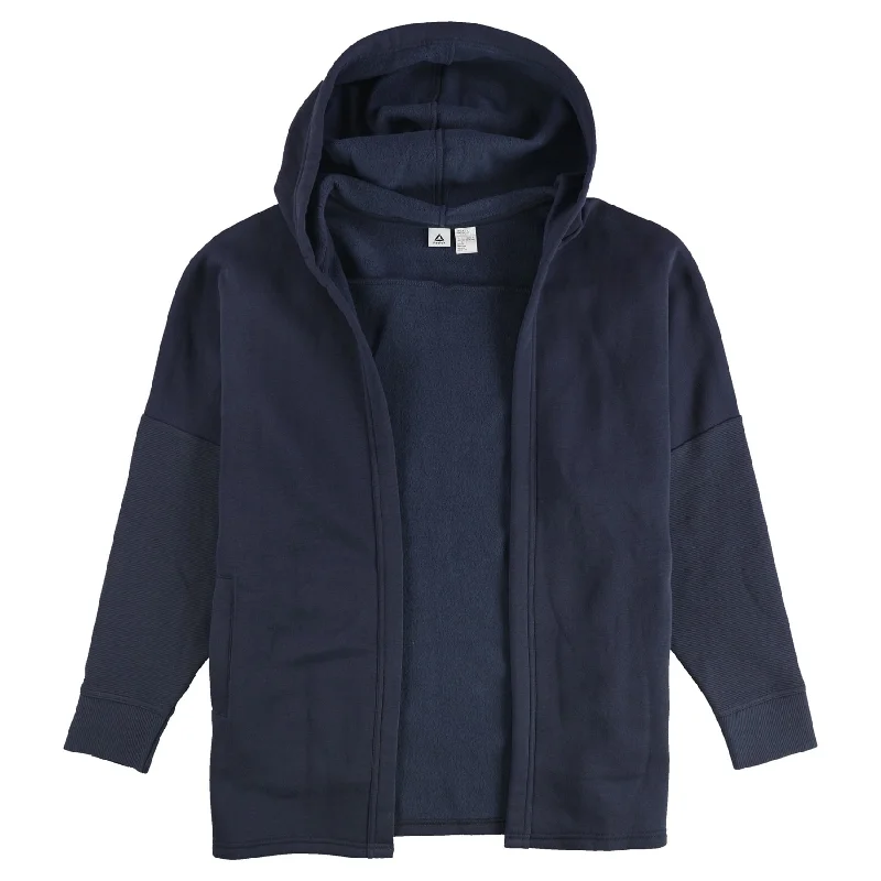 Light And Breathable Reebok Womens Studio Cover Up Hoodie Sweatshirt, Blue, 1X