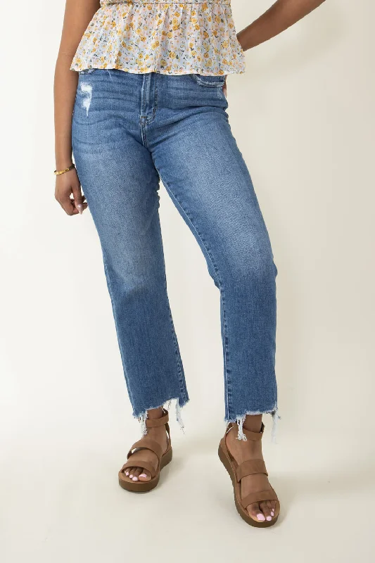Customized Version Mica High Rise Straight Crop Jeans for Women | MDP-T1280