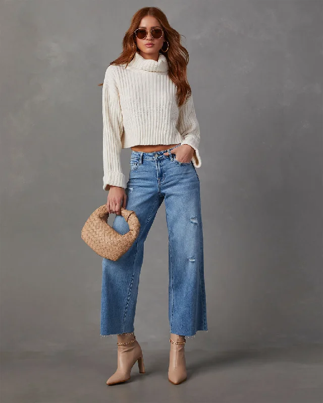 Relaxed And Casual Caleb High Rise Wide Leg Stretch Jeans