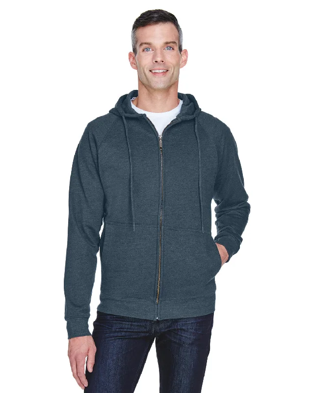 Low-key Luxury UltraClub 8463 Adult Rugged Wear Thermal-Lined Full-Zip Fleece Hooded Sweatshirt