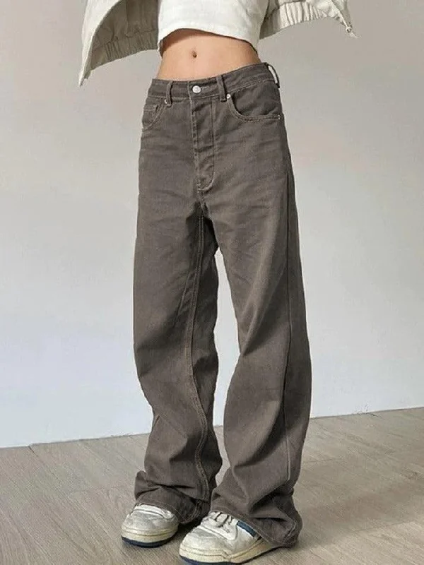 Fashion Style Vintage Washed Mid Rise Boyfriend Jeans