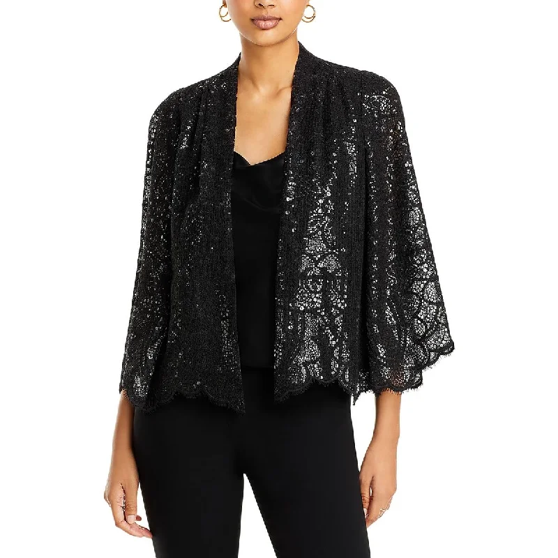 Sweet Girl Kobi Halperin Womens Delilah Lace Sequined Open-Front Blazer