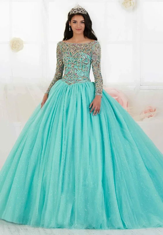Sweet Girl Quinceanera Collection - 26875 Beaded Long Sleeves Ballgown