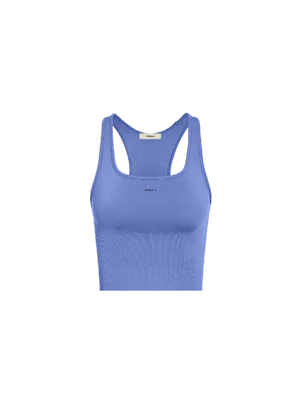 Fashionable And Versatile Women's Plant-Stretch Compressive Ribbed Tank Top—Iris Purple