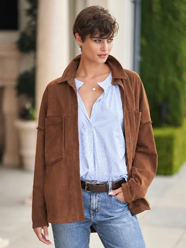 End Of The Year Monika Suede Shirt Jacket
