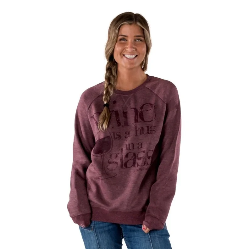 Exclusive Customization Cowgirl Tuff Western Sweatshirt Womens Hug In A Glass Wine SIG2035