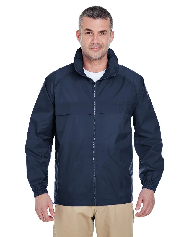 Personalized Clothing UltraClub 8929 Adult Full-Zip Hooded Pack-Away Jacket